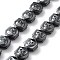 Synthetic Non-Magnetic Hematite Beads Strands, Hexagon with Skull Pattern, Halloween, 10.5x9.5x5.5mm, Hole: 1mm, about 41pcs/strand, 16.54 inch(42cm)