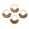 Luminous Glow in the Dark Wood & Resin Pendant, Donut Charms, Camel, 38x3mm, Hole: 2mm