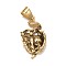 304 Stainless Steel Pendants, with Cubic Zirconia, Leopard, Clear, Antique Golden, 38x21x8.5mm, Hole: 9.5x7mm