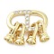 Brass Fold Over Clasps, with Grade AAA Cubic Zirconia, Cadmium Free & Nickel Free & Lead Free, Oval, Real 18K Gold Plated, 41.5mm, Hole: 1.2mm