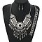 Alloy with Synthetic Turquoise Teardrop Tassel Pendant Necklaces & Dangle Earrings & Charm Bracelets Sets, Black, 400mm