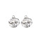 Brass Charms, Nickel Free, Twist Flat Round with Dragonfly, Real Platinum Plated, 14x11.5x2mm, Hole: 1.2mm