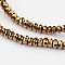 Electroplate Glass Beads Strands, Faceted Rondelle, Golden Plated, 3x2mm, Hole: 1mm, about 170pcs/strand, 15 inch