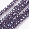 Electroplate Glass Beads Strands, Pearl Luster Plated, Faceted, Rondelle, Dark Slate Blue, 6x4~5mm, Hole: 0.8~1mm, about 85~88pcs/strand, 41~42cm
