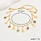 Brass Heart Locket Charm Bracelet, Golden, 8-5/8 inch(220mm)