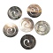 Natural Black Lip Shell Vortex Cabochons, Flat Round, Black, 35x1.5~4mm