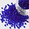 Glass Seed Beads, Transparent, Round, Blue, 8/0, 3mm, Hole: 1mm, about 666 beads/30g