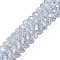 Electroplate Transparent Glass Beads Strands, Faceted, Half Round, Cornflower Blue, 9x5mm, Hole: 1.6mm, about 75pcs/strand, 16.14 inch(41cm)