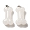 Natural Quartz Crystal Pendants, Dog Bone Charms with Platinum Iron Snap on Bails, 36~37x19.5~21x11~12.5mm, Hole: 7x4mm