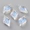 Embossed Glass Rhinestone Pendants, Rhombus, Faceted, Crystal Shimmer, 13x8x4.2mm, Hole: 1.2mm
