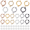 PandaHall 36pcs Brass Clip-on Earring Converters, 6 Colors Round Hoop Earrings Non-Pierced Earring Components Findings Dangle Earring Clips with 40pcs Silicone Pads for DIY Earring Making Accessary