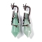 Natural Green Aventurine Faceted Pointed Bullet Big Pendants, Rack Plating Brass Dragon Charms, Lead Free & Cadmium Free, Red Copper, 73.5~78.5x15.5~16.5x15.5~16.5mm, Hole: 4x2.5mm