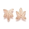 Autumn Theme Brass Filigree Pendants, Maple Leaf Charms, Light Gold, 14.5x11x1mm, Hole: 1.4mm