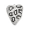 Brass Micro Pave Cubic Zirconia Pendants, Emanel Heart Charms, Leopard, Rack Plating, Long-Lasting Plated, Lead Free & Cadmium Free, Platinum, 22x17x4mm, Hole: 1.2mm