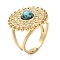 Ion Plating(IP) 304 Stainless Steel Ring, Adjustable Synthetic Turquoise Rings, Sun, 20mm, Inner Diameter: Adjustable
