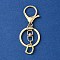 Alloy Initial Letter Charm Keychains, with Alloy Clasp, Golden, Letter D, 8.5cm