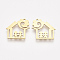 201 Stainless Steel Pendants, Laser Cut Pendants, House, Golden, 17.5x18.5x1mm, Hole: 1.5mm