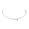 Brass Micro Pave Grade AAA Cubic Zirconia Letter Pendant Necklaces, Heart & Round Baking Painted Pearlized Glass Pearl Beaded Necklaces for Women, Letter Z, 15.20 inch(38.6cm)
