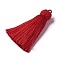 Nylon Tassel Pendants, FireBrick, 70~72x17~18mm, Hole: 3~4mm