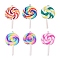 Handmade Polymer Clay Big Pendants, Lollipop, Mixed Color, 43~52x27~29x7~10mm, Hole: 2mm