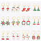 SUNNYCLUE 1 Box 12 Pairs Christmas Earrings Set Leverback Earring Set Winter Xmas Tree Hoop Earrings Gold Fashion Earrings for Women Adults Christmas Jewelry Dangle Earrings New Year Christmas Gifts
