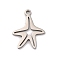 Non-Tarnish 201 Stainless Steel Pendants, Laser Cut, Sea Animal Charm, Stainless Steel Color, Starfish, 17.5x13.5x1mm, Hole: 1.5mm