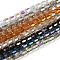 Electroplate Glass Beads Strands, Faceted Barrel, Mixed Color, 9x7.5mm, Hole: 1.3mm, about 60pcs/strand, 21.46''(54.5cm)