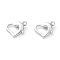 Rack Plating Brass Lobster Claw Clasps, Long-Lasting Plated, Heart, Real Platinum Plated, 9x12x3.2mm, Hole: 1.1mm
