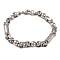 Tarnish Resistant 201 Stainless Steel Round Ball Byzantine Chain Bracelets, with 304 Stainless Steel Clasps, Stainless Steel Color, 8-3/4 inch(22.2cm)