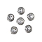 201 Stainless Steel Rhinestone Beads, Flat Round, Crystal, Stainless Steel Color, 6x4mm, Hole: 1.4mm