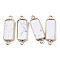 Natural Howlite Links Connectors, with Light Gold Tone Brass Findings, Rectangle, 27~30x10x2.5mm, Hole: 2.5mm