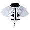 1Pc Detachable Polyester Lace Collars, with Alloy & Plastic Imitation Pearl Charms, Clothes Sewing Applique Edge, DIY Garment Accessories, WhiteSmoke, 335x345x1mm