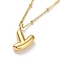 Initial Letter Brass Pendant Necklaces, Real 18K Gold Plated, Letter Y, 17.52 inch(445mm), Letter: 19x12mm.