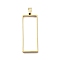 304 Stainless Steel Open Back Bezel Pendants, For DIY UV Resin, Epoxy Resin, Real 18K Gold Plated, Rectangle, 48x18x3mm, Hole: 8x4mm