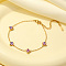 Exquisite Butterfly Cubic Zirconia Link Bracelets, Stainless Steel Cable Chain Bracelets for Women, Real 18K Gold Plated, 5-7/8 inch(15cm)