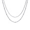 Non-Tarnish 304 Stainless Steel Double-Layer Necklace, Satellite & Snake Chains Necklace, Stainless Steel Color, 15.16 inch(38.5cm)