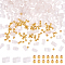 1 Strand Rectangle Natural Rose Quartz Beads Strands, with 100Pcs Golden Tone Rondelle Brass Beads, 2.5~3x5x2.5mm, Hole: 0.8mm, about 138~140pcs/strand, 15.28~15.31 inch(38.8~38.9cm)
