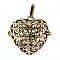 Rack Plating Brass Cage Pendants, Nickel Free, For Chime Ball Pendant Necklaces Making, Hollow Heart, Antique Bronze, 30x34x18mm, Hole: 3.5x7mm, inner measure: 22x25mm
