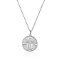 Round Cross Pendant Necklaces, Stainless Steel Cable Chain Necklace for Women 