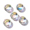 Glass Pendants, Flat Round, AB Color, Faceted, Clear AB, 18x8mm, Hole: 1.2mm