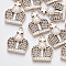 UV Plating ABS Plastic Pendants, with ABS Plastic Imitation Pearl, Crown, Light Gold, Creamy White, 31x23.5x6.5mm, Hole: 1.5mm