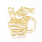 Alloy Open Back Bezel Pendants, For DIY UV Resin, Epoxy Resin, Pressed Flower Jewelry, Santa Claus, Golden, 49x43x3mm, Hole: 2mm