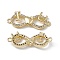 Brass Micro Pave Clear Cubic Zirconia Connector Charms, Cadmium Free & Nickel Free & Lead Free, Infinity Links with Word I Love You, Real 18K Gold Plated, 11.5x27x3mm, Hole: 1.4mm