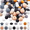 7Pcs 7 Colors Round with Nylon Thread Food Grade Eco-Friendly Silicone Beads, Mixed Color, 12~15x6.5~14mm, Hole: 2mm
