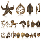 80Pcs 20 Style Tibetan Style Alloy Pendants Sets, Mixed Shapes, Antique Bronze, 15~49x9~43.5x2~5mm, Hole: 1~3mm, 4pcs/style