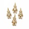 Rack Plating Brass Micro Pave Cubic Zirconia Pendants, Cadmium Free & Lead Free, Real 18K Gold Plated, Long-Lasting Plated, Mechanical Charm, Bear with Heart Charm, Mixed Color, 32x17.5x8.5mm, Hole: 3x6.5mm