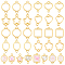PandaHall 8 Style Open Bezel Links Charms, 80pcs Alloy Open Back Bezel Flower Heart Pendant Golden Resin Craft Hollow Frame Connector for DIY UV Resin Epoxy Resin Earring Necklace Jewellery