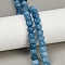 Natural Malaysia Jade Beads Strands, Dyed, Pumpkin, Cornflower Blue, 8x6.5mm, Hole: 0.8mm, about 59pcs/strand, 15.16 inch(38.5cm)