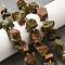 Raw Rough Natural Unakite Beads Strands, Nuggets, with Seed Beads, 11.5~14.5x9~16x7~15.5mm, Hole: 1.2~1.4mm, about 16~17pcs/strand, 7.87''~8.27''(20~21cm)