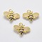 Brass Cubic Zirconia Pendants, with Enamel, Bees, Lead Free & Nickel Free & Cadmium Free, Golden, 14x19x5mm, Hole: 3mm